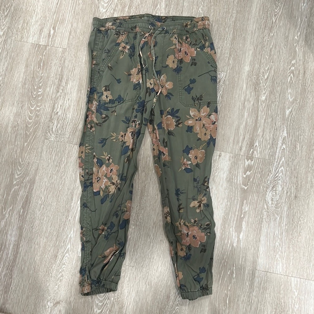 Anthropologie floral joggers